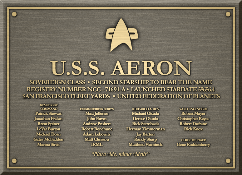 aeron a dedication plaque